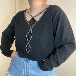 Vintage 90s shiny beaded sweater